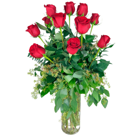 extra long 1,2 or 3 dz roses in a vase