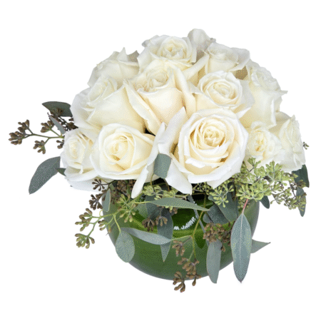 two dozen roses in a sphere